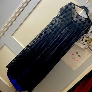Black lace long cover up